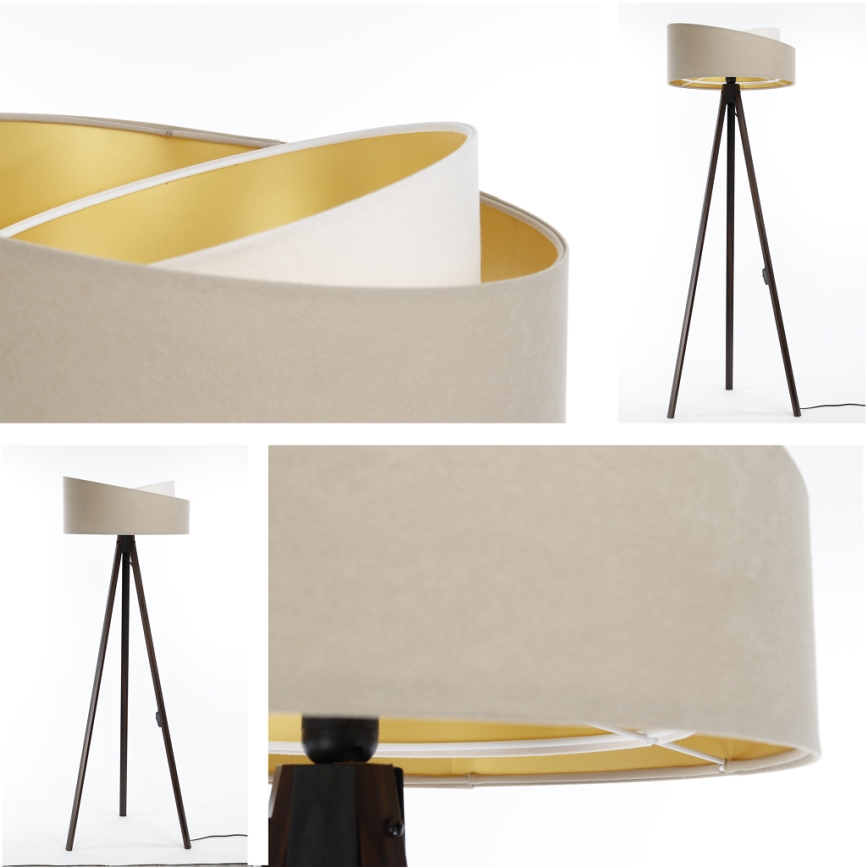 Golvlampa GALAXY 1xE27/60W/230V beige/wenge