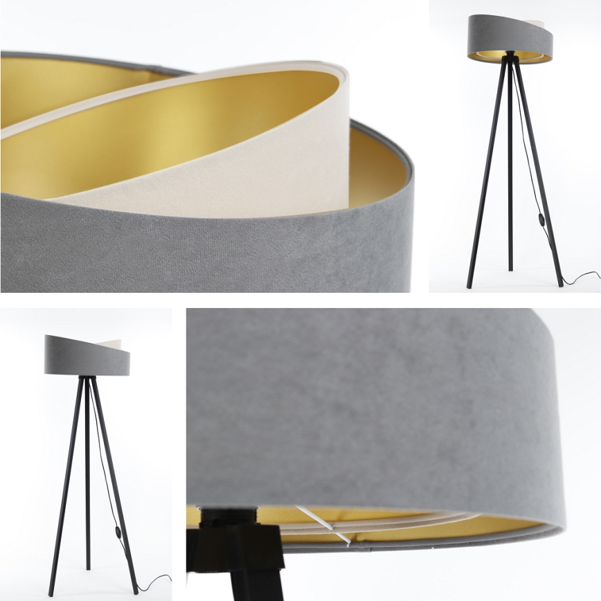 Golvlampa GALAXY 1xE27/60W/230V grå/kräm/venge