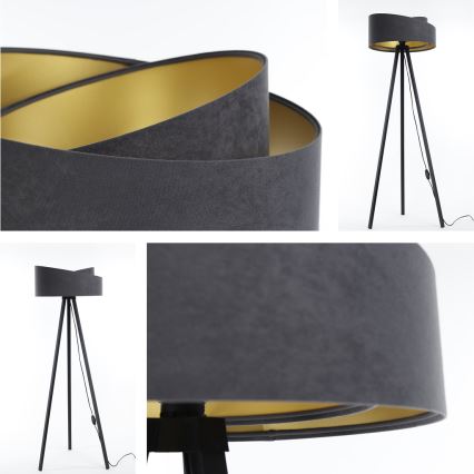 Golvlampa GALAXY 1xE27/60W/230V grå/wenge