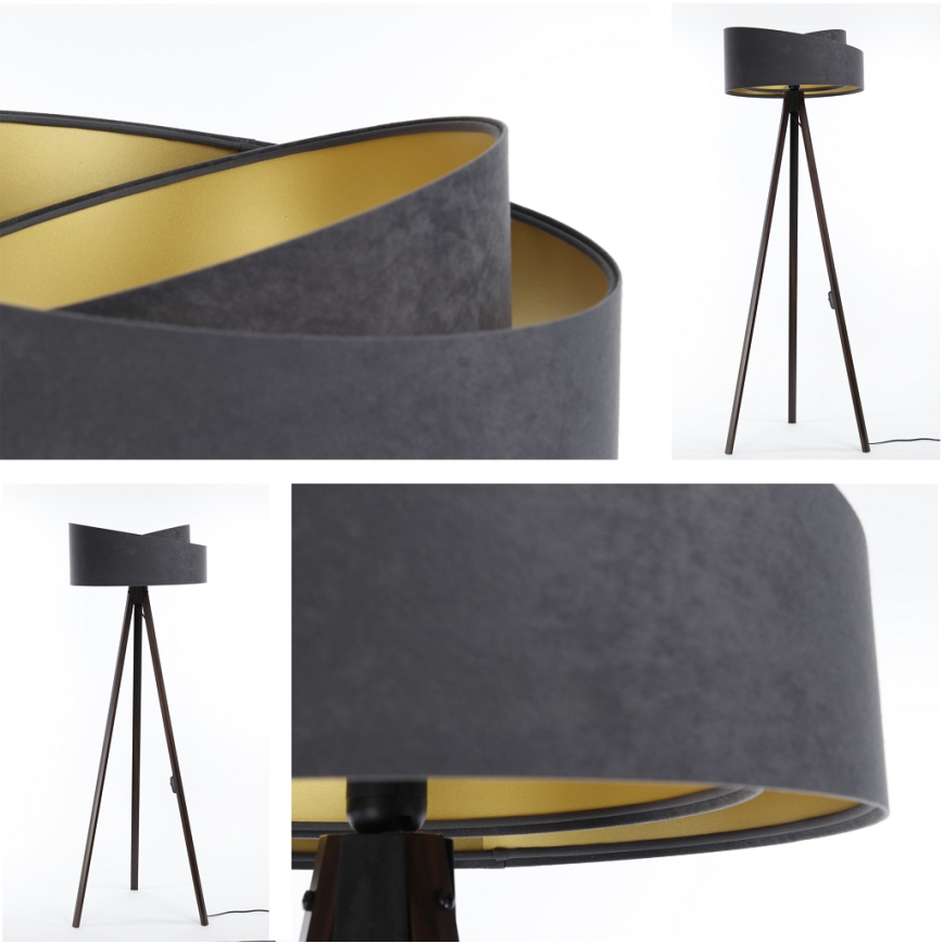Golvlampa GALAXY 1xE27/60W/230V grå/wenge