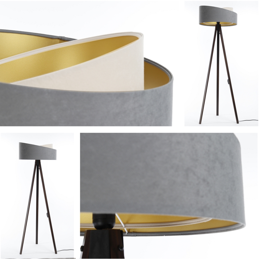 Golvlampa GALAXY 1xE27/60W/230V grå/wenge