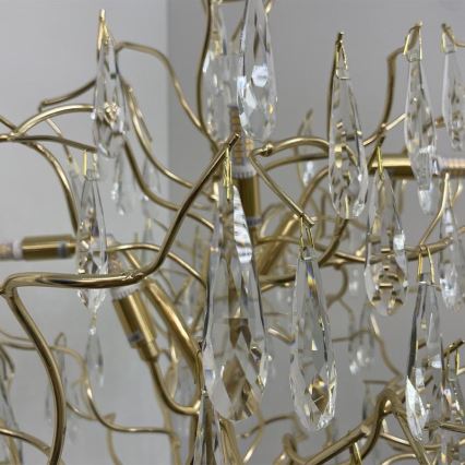 Golvlampa i kristall 5xG9/40W/230V guld