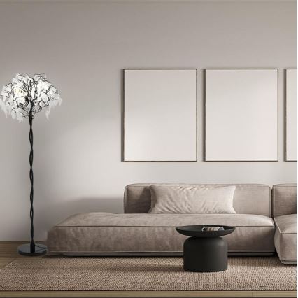 Golvlampa i kristall 5xG9/40W/230V svart