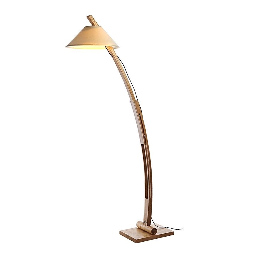 Golvlampa i massivt askträ 1xE27/60W/230V