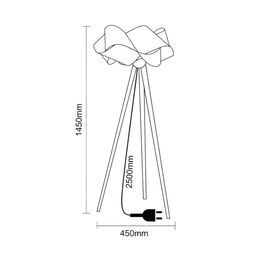 Golvlampa i trä 1xE27/60W/230V massiv/fanér/ask