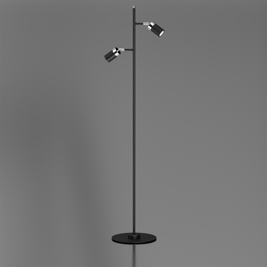 Golvlampa  JOKER 2xGU10/25W/230V svart /skinande krom