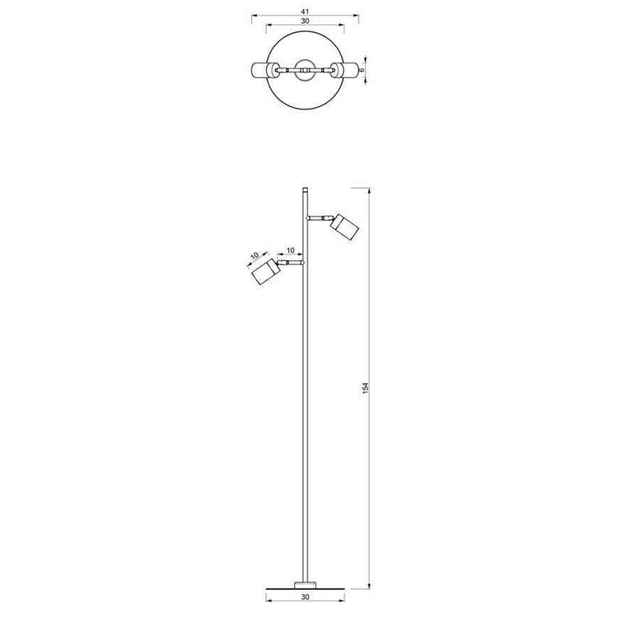 Golvlampa  JOKER 2xGU10/25W/230V svart /skinande krom