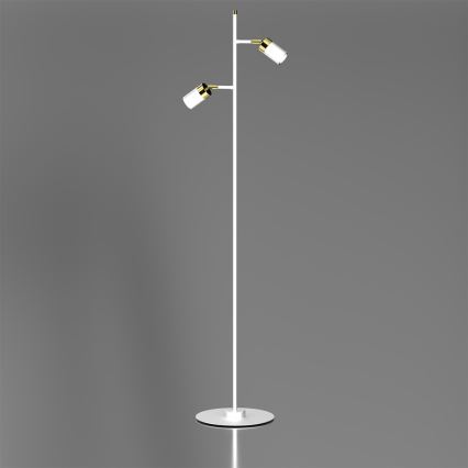 Golvlampa  JOKER 2xGU10/25W/230V vit /gold