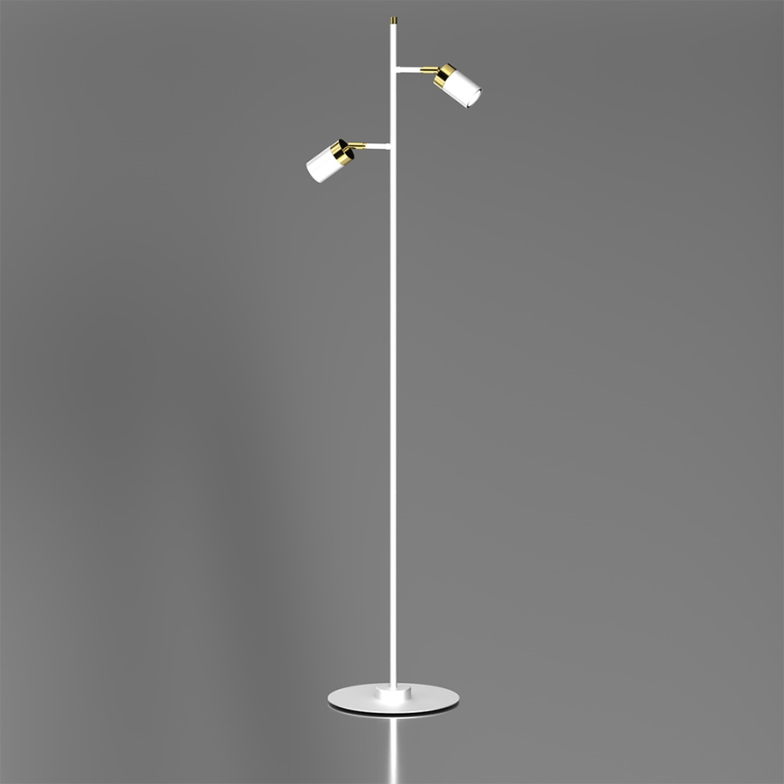 Golvlampa  JOKER 2xGU10/25W/230V vit /gold