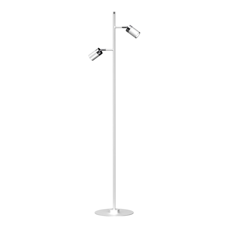 Golvlampa  JOKER 2xGU10/25W/230V vit /skinande krom