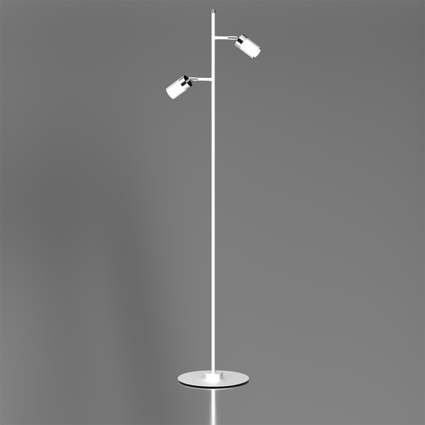 Golvlampa  JOKER 2xGU10/25W/230V vit /skinande krom