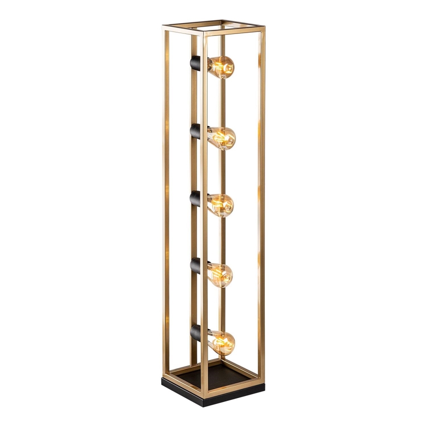 Golvlampa KAFES 5xE27/40W/230V, guldfärgad