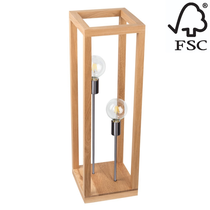 Golvlampa KAGO 2xE27/60W/230V matt ek - FSC-certifierad