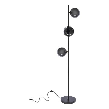 Golvlampa KAMA 3xG9/28W/230V svart/rökig svart
