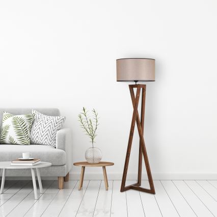 Golvlampa MACKA 1xE27/60W/230V beige/brun