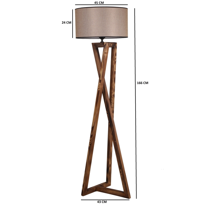 Golvlampa MACKA 1xE27/60W/230V beige/brun