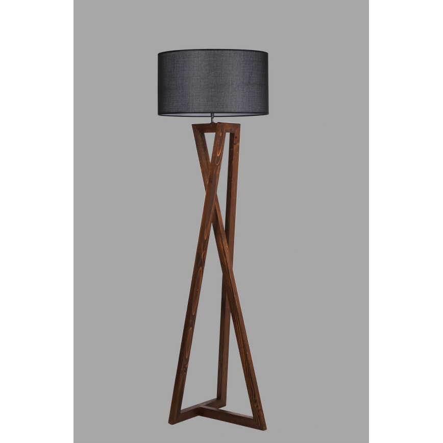 Golvlampa MACKA 1xE27/60W/230V svart/brun
