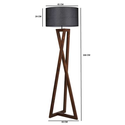 Golvlampa MACKA 1xE27/60W/230V svart/brun