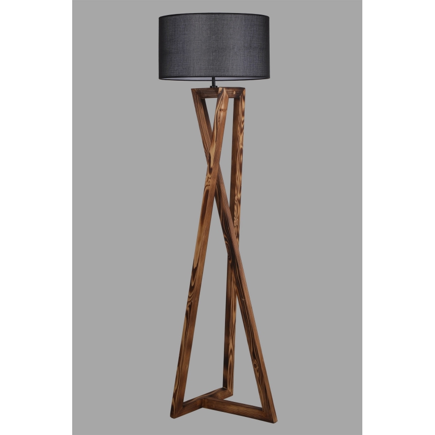 Golvlampa MACKA 1xE27/60W/230V svart/brun