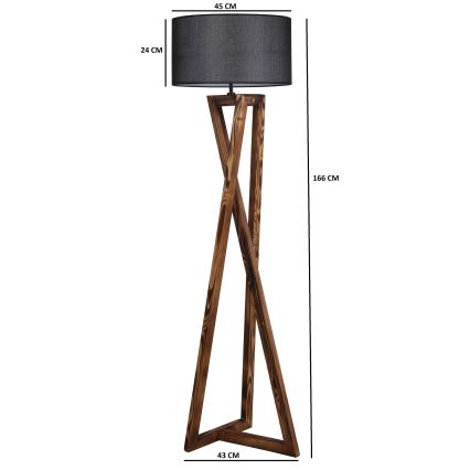 Golvlampa MACKA 1xE27/60W/230V svart/brun
