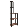 Golvlampa med hyllor 1xE27/40W/230V 140 cm svart/brun