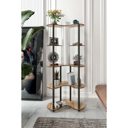 Golvlampa med hyllor 1xE27/40W/230V 150 cm svart/beige
