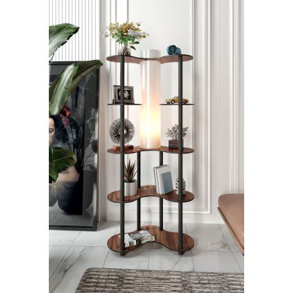 Golvlampa med hyllor 1xE27/40W/230V 150 cm svart/brun