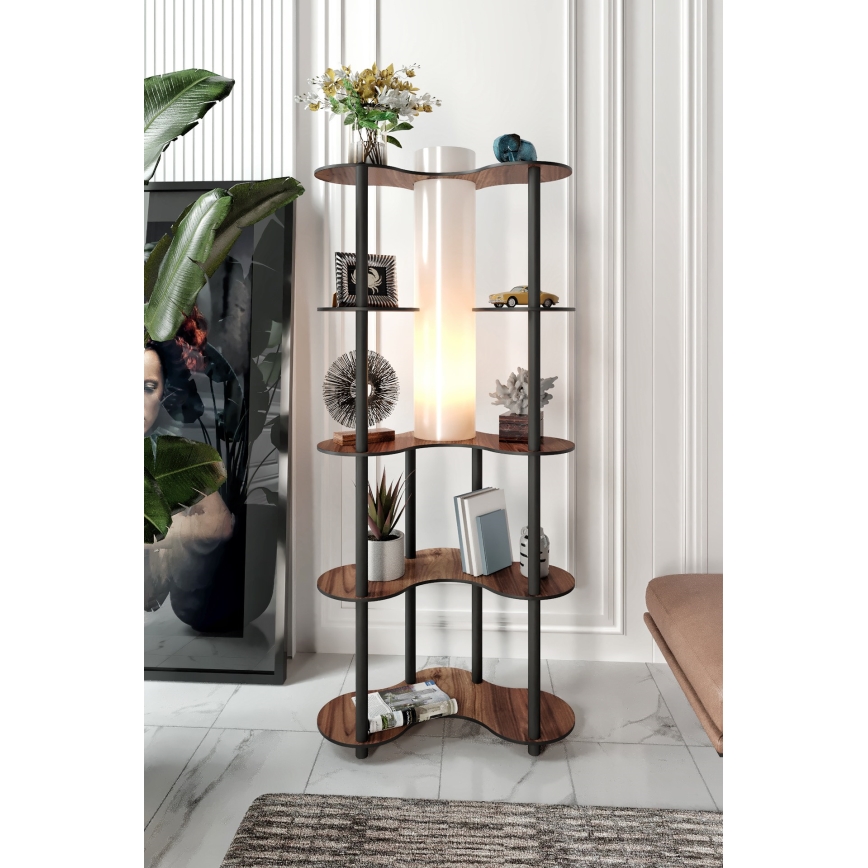 Golvlampa med hyllor 1xE27/40W/230V 150 cm svart/brun
