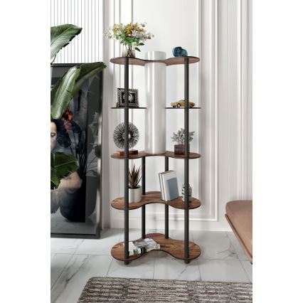 Golvlampa med hyllor 1xE27/40W/230V 150 cm svart/brun