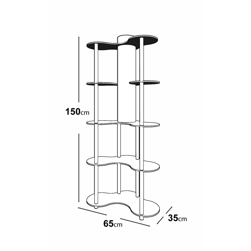 Golvlampa med hyllor 1xE27/40W/230V 150 cm svart/brun