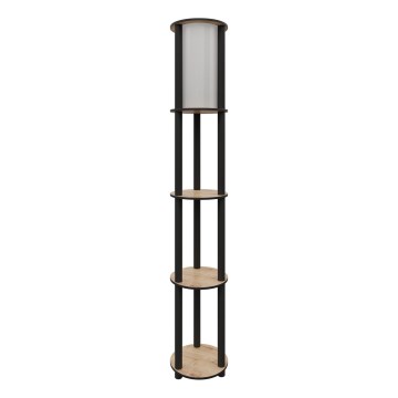 Golvlampa med hyllor 1xE27/40W/230V 150 cm svart/brun