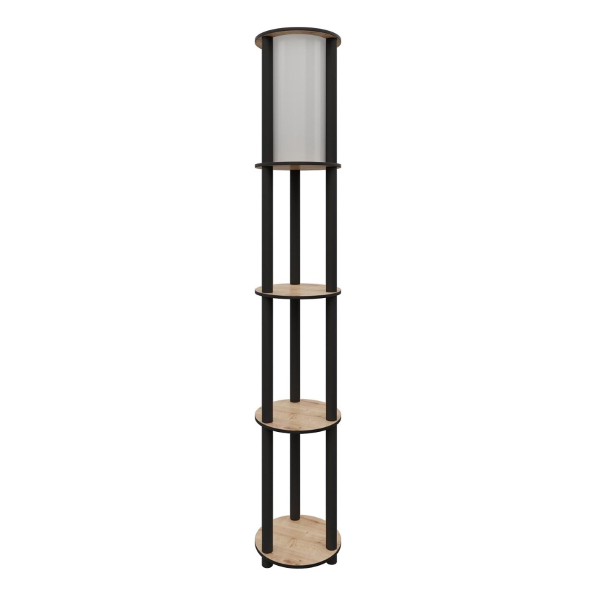 Golvlampa med hyllor 1xE27/40W/230V 150 cm svart/brun