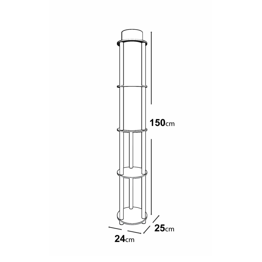 Golvlampa med hyllor 1xE27/40W/230V 150 cm svart/brun