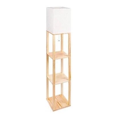 Golvlampa med hyllor 1xE27/60W/230V vit/brun