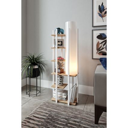 Golvlampa med hyllor MODA DOR 1xE27/40W/230V vit/brun