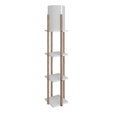 Golvlampa med hyllor NORA 1xE27/40W/230V brun/vit