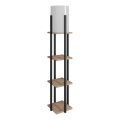 Golvlampa med hyllor NORA 1xE27/40W/230V svart/brun