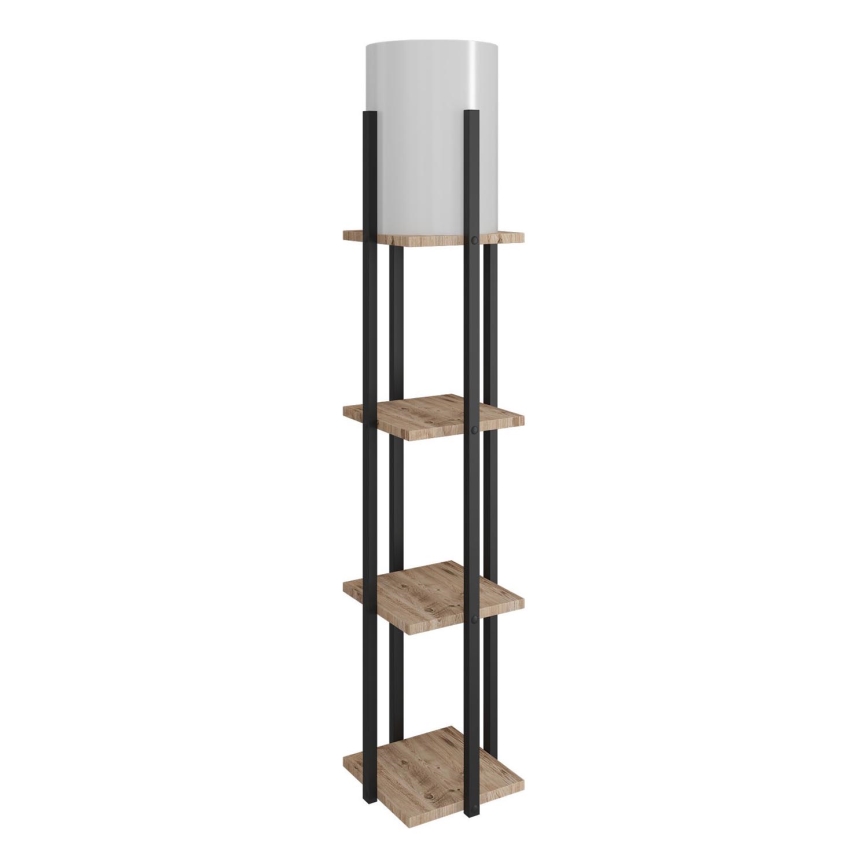 Golvlampa med hyllor NORA 1xE27/40W/230V svart/brun