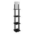 Golvlampa med hyllor NORA 1xE27/40W/230V svart