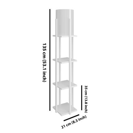 Golvlampa med hyllor NORA 1xE27/40W/230V vit
