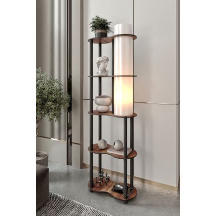Golvlampa med hyllor NOTO 1xE27/40W/230V brun/svart