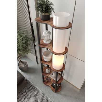 Golvlampa med hyllor NOTO 1xE27/40W/230V brun/svart