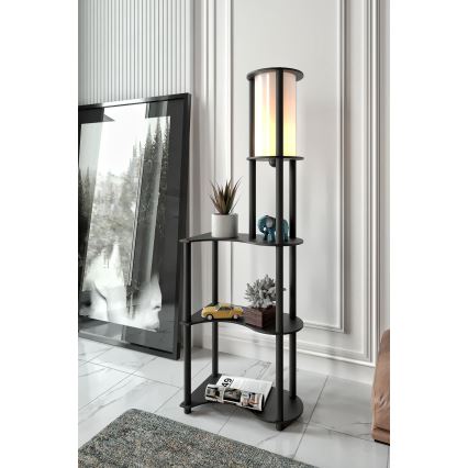 Golvlampa med hyllor NOTO 1xE27/40W/230V svart