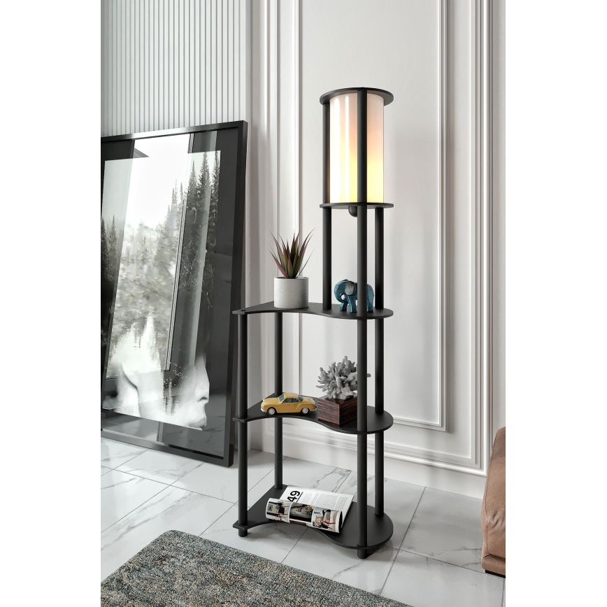 Golvlampa med hyllor NOTO 1xE27/40W/230V svart