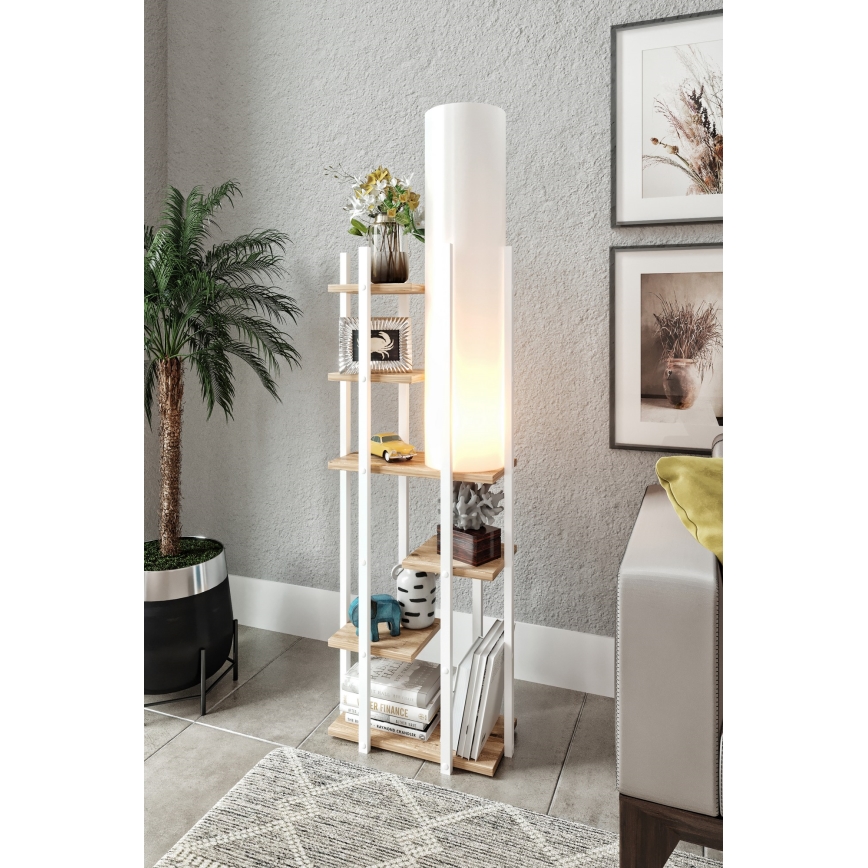 Golvlampa med hyllor VOGUE 1xE27/40W/230V 160 cm vit