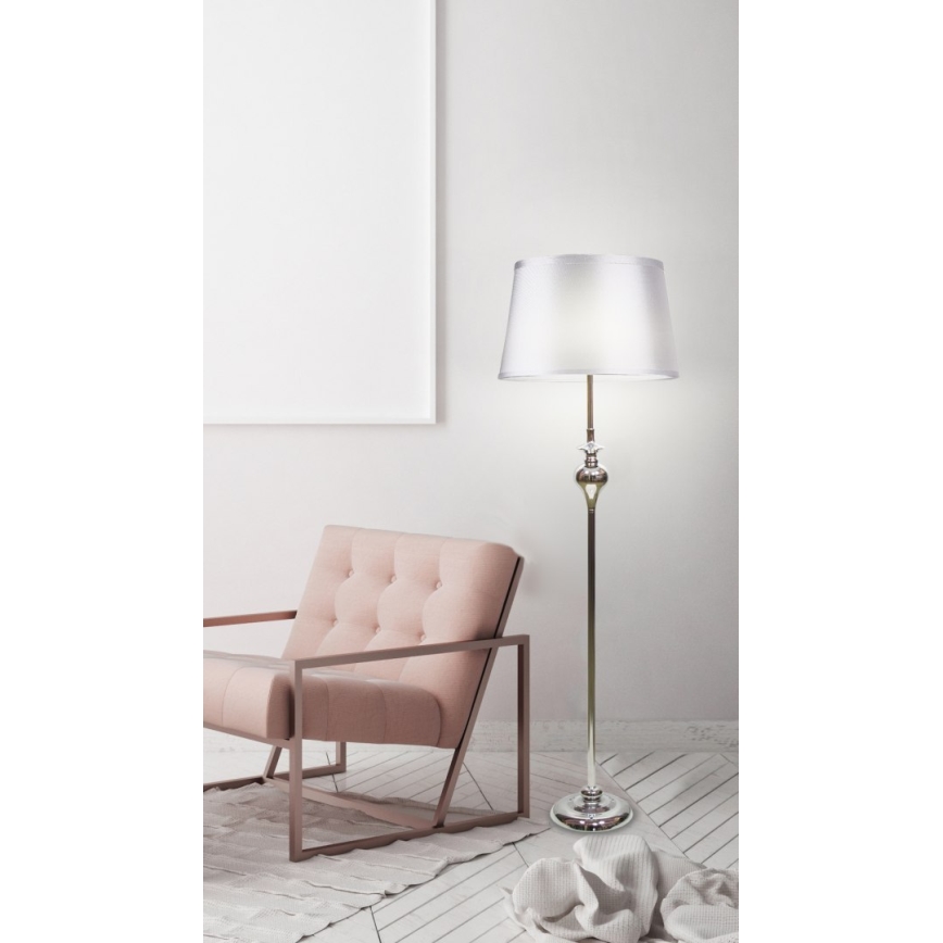 Golvlampa PRIMA 1xE27/60W/230V silver/skinande krom