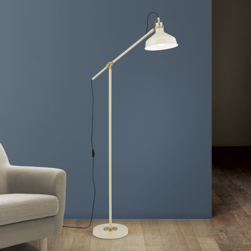 Golvlampa SCHILLER 1xE27/40W/230V grädde/brons