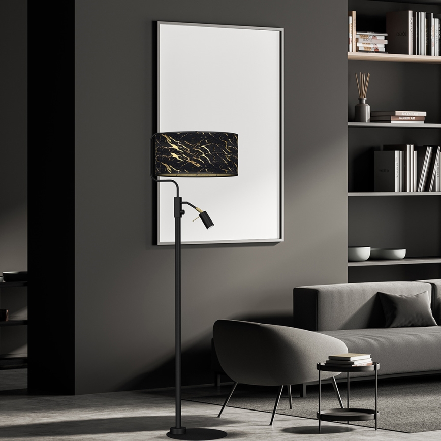 Golvlampa  SENSO 1xE27/40W/230V + 1xGU10/7W svart