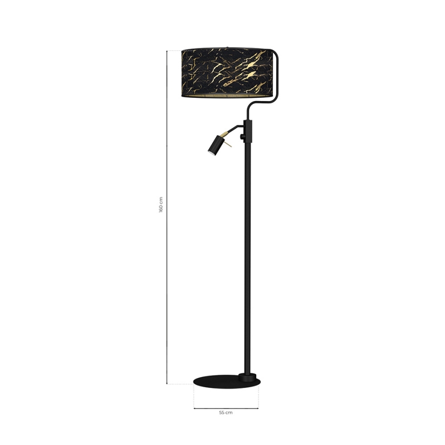 Golvlampa  SENSO 1xE27/40W/230V + 1xGU10/7W svart