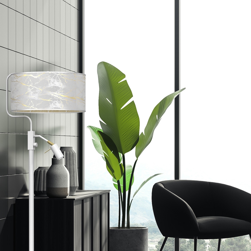 Golvlampa  SENSO 1xE27/40W/230V + 1xGU10/7W vit